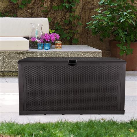 metal balcony boxes|outdoor patio deck storage box.